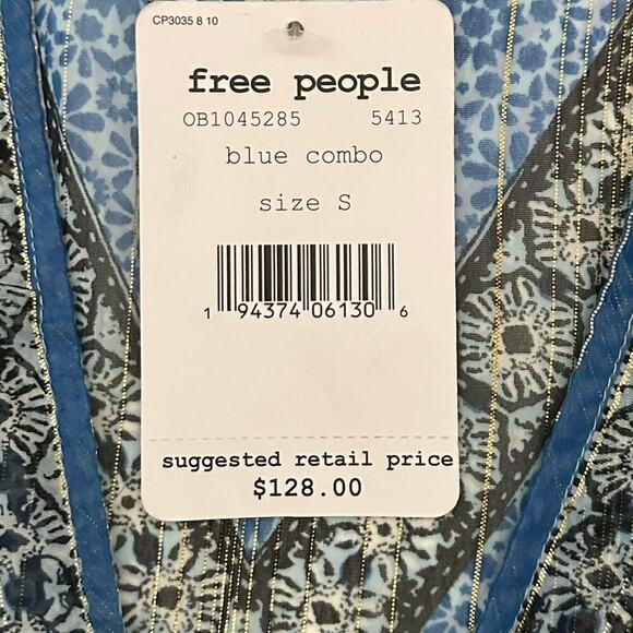 Free People Bohemian Aliyah Printed Long Sleeve Sheer Tunic Top (S) - Picture 16 of 16
